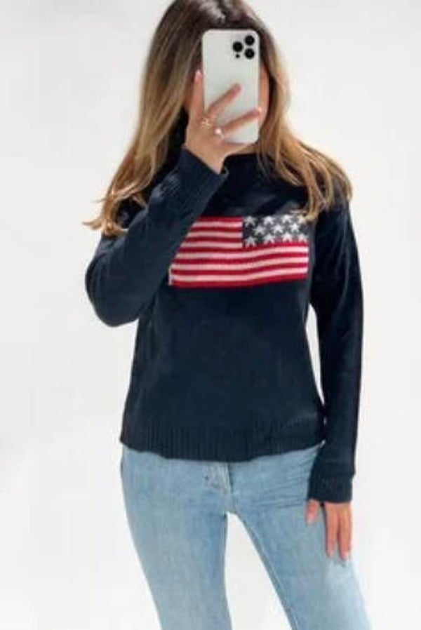 USA vlag ★ sweater navy 🇺🇸