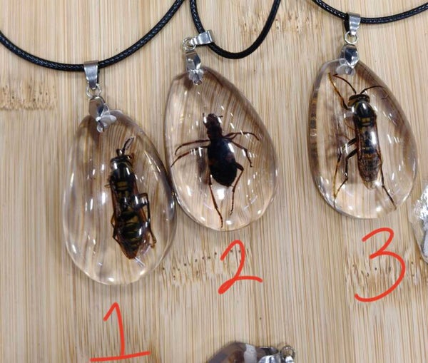Resin necklace on cord