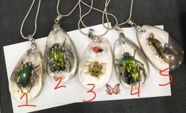 Resin necklaces on 925 chain