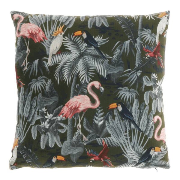 Kussen 'Yura' met roze flamingo's