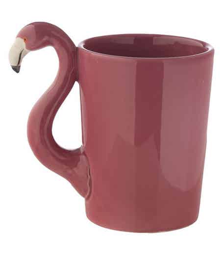 Mok met handvat in vorm van flamingo