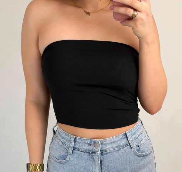 Top strapless zwart by swan