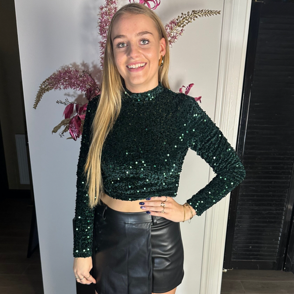 Top puck glitter groen