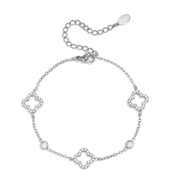 Armband open klavers zilver
