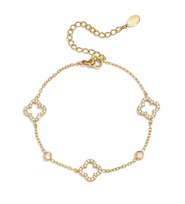 Armband open klavers goud