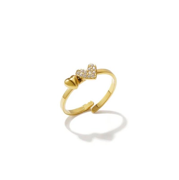 Ring kleine hartjes goud