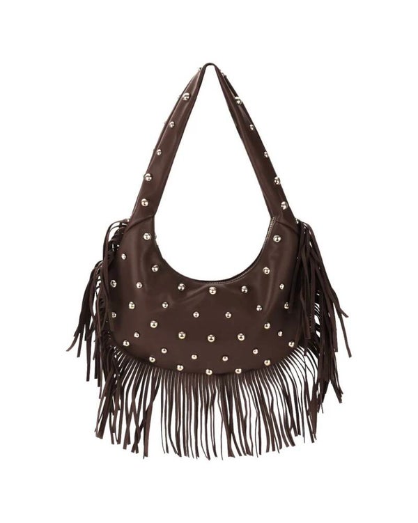 Tas met studs bruin