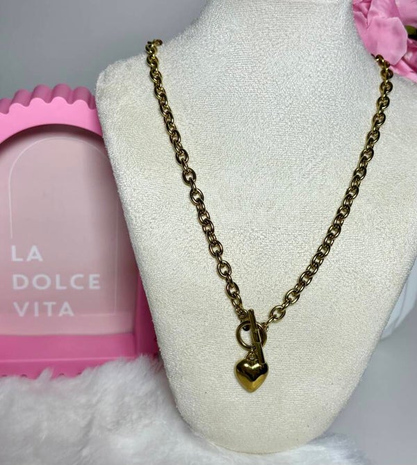 Ketting hart sluiting goud