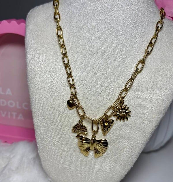 Bedelketting charm stories goud