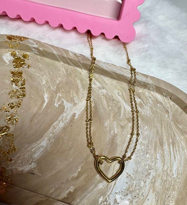 Ketting hart hue goud