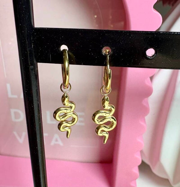 Oorbellen snake goud