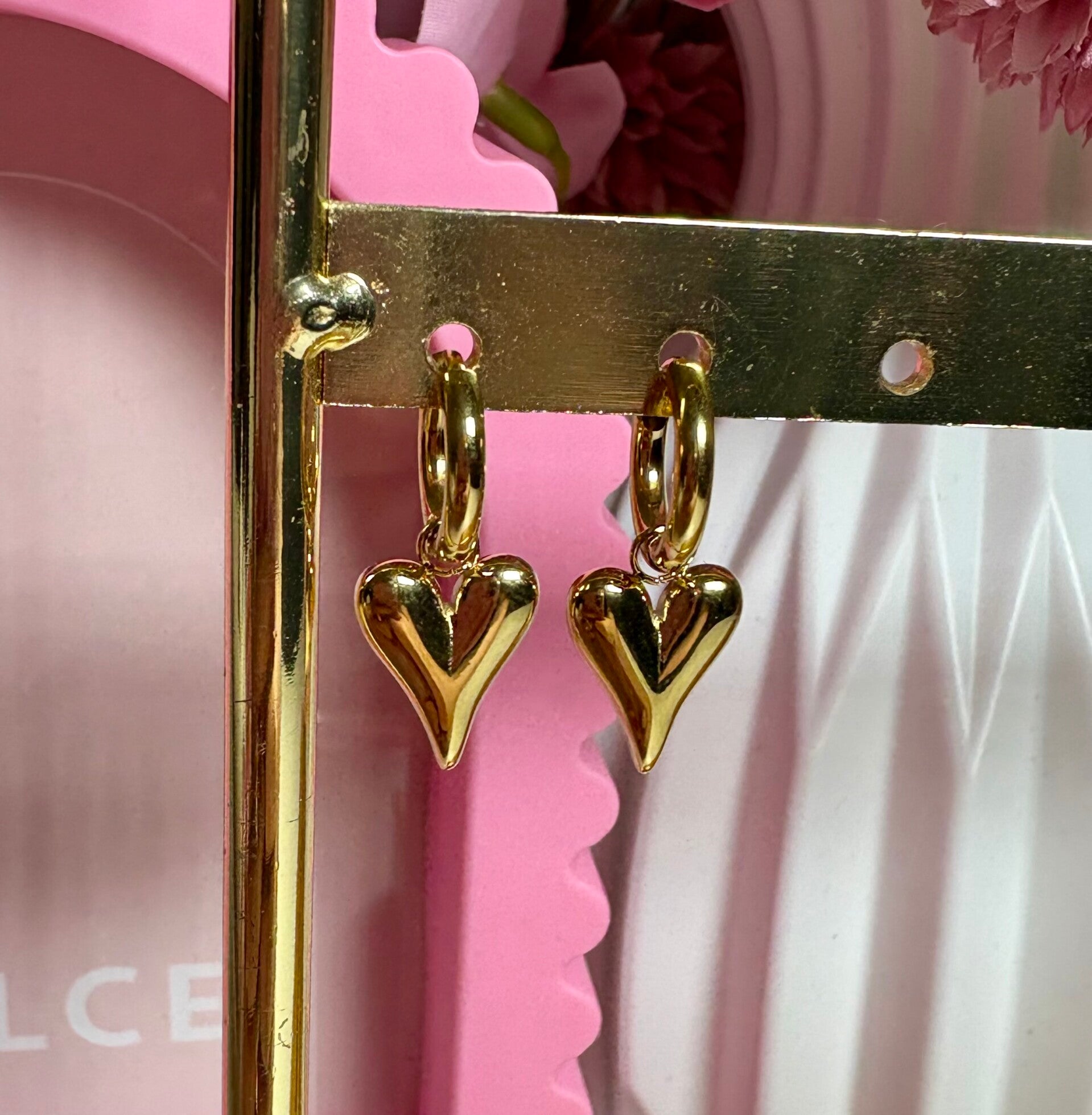 Oorbellen icon hart goud