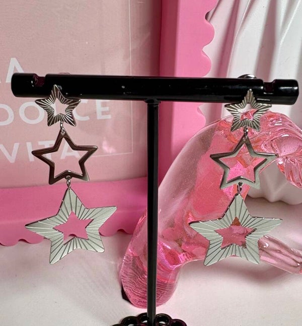 Oorbellen sterren zilver