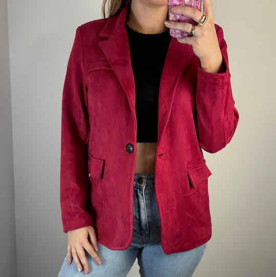 Blazer rood suede