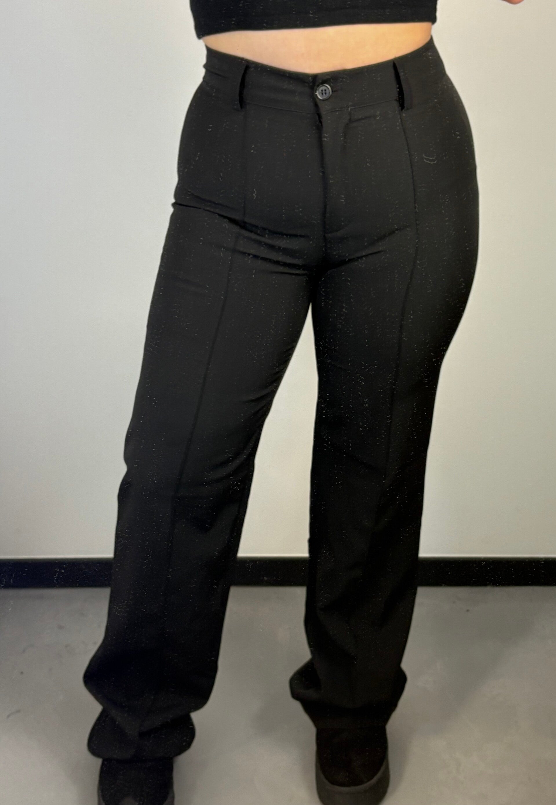 Pantalon fleur zwart