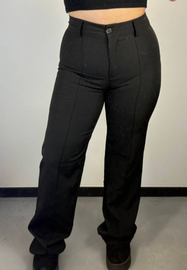 Pantalon fleur zwart