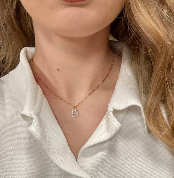 Handmade initial ketting stainless steel