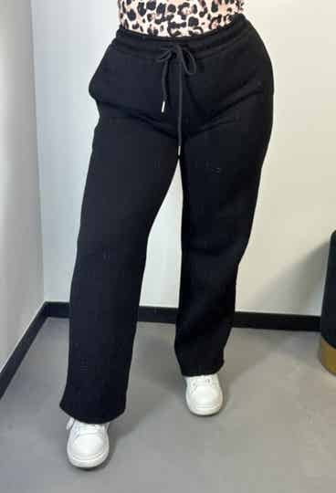 Comfy broek straight leg zwart