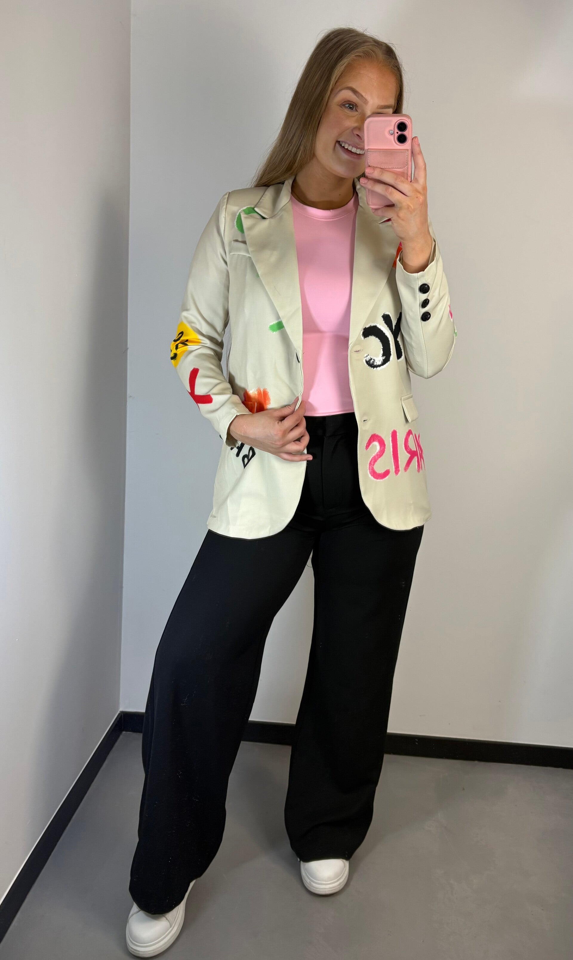 Blazer graffiti beige