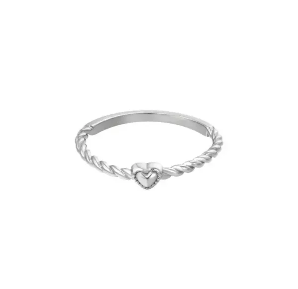 Ring twisted love zilver