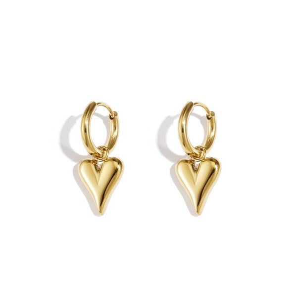 Oorbellen hart icon goud