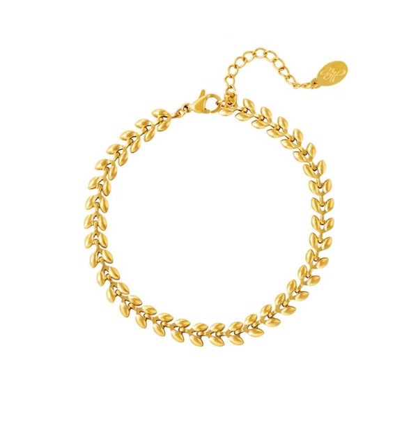 Armband blaadjes goud