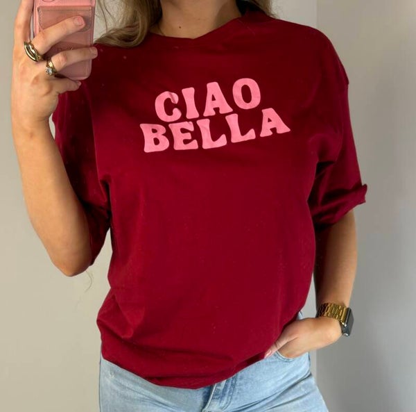 T-shirt ciao bella rood