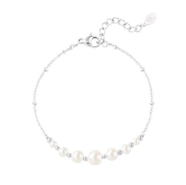 Armband pareltjes zilver