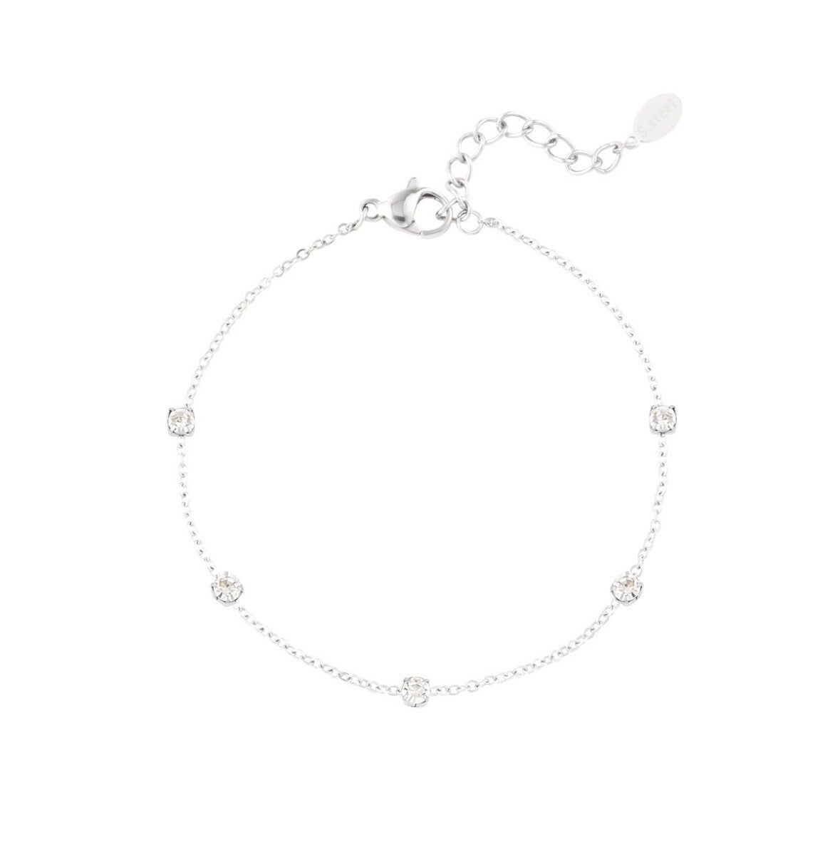 Armband diamandjes zilver