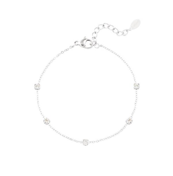 Armband diamandjes zilver