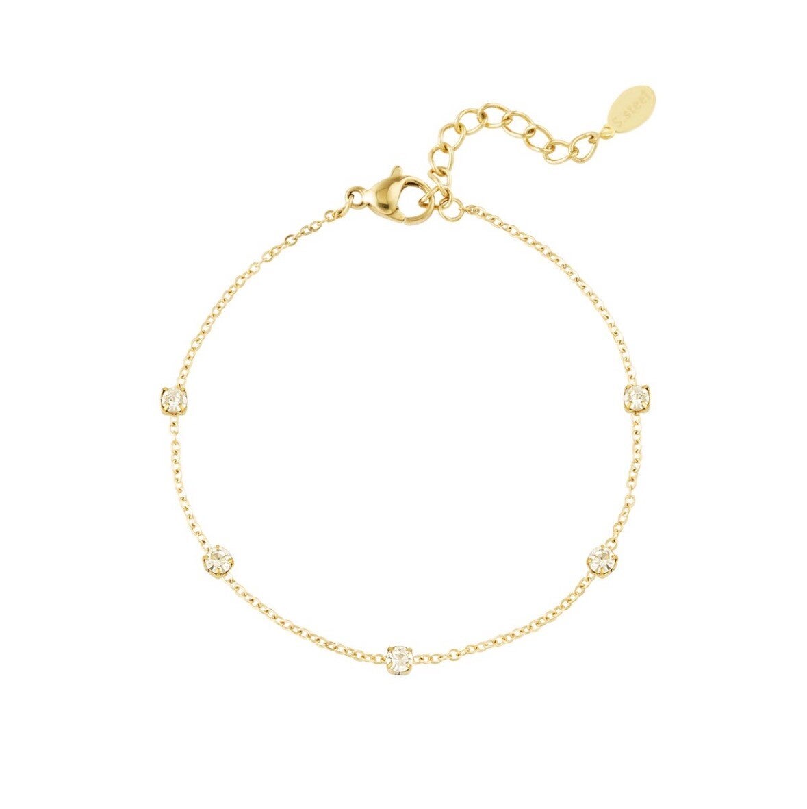 Armband diamandjes goud