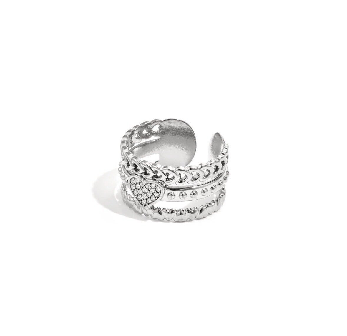 Ring statement hart zilver