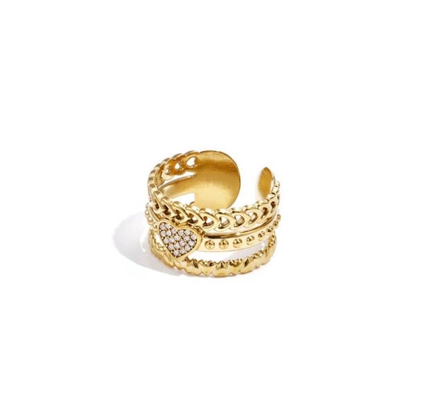 Ring statement hart goud