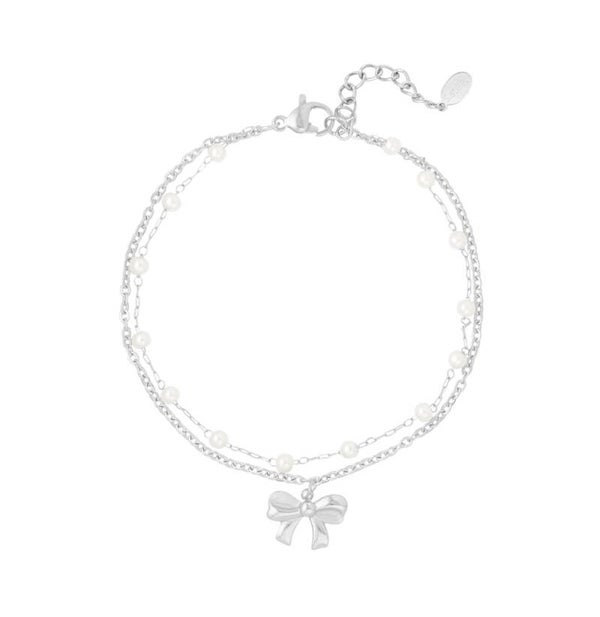 Armband dubbel strik zilver