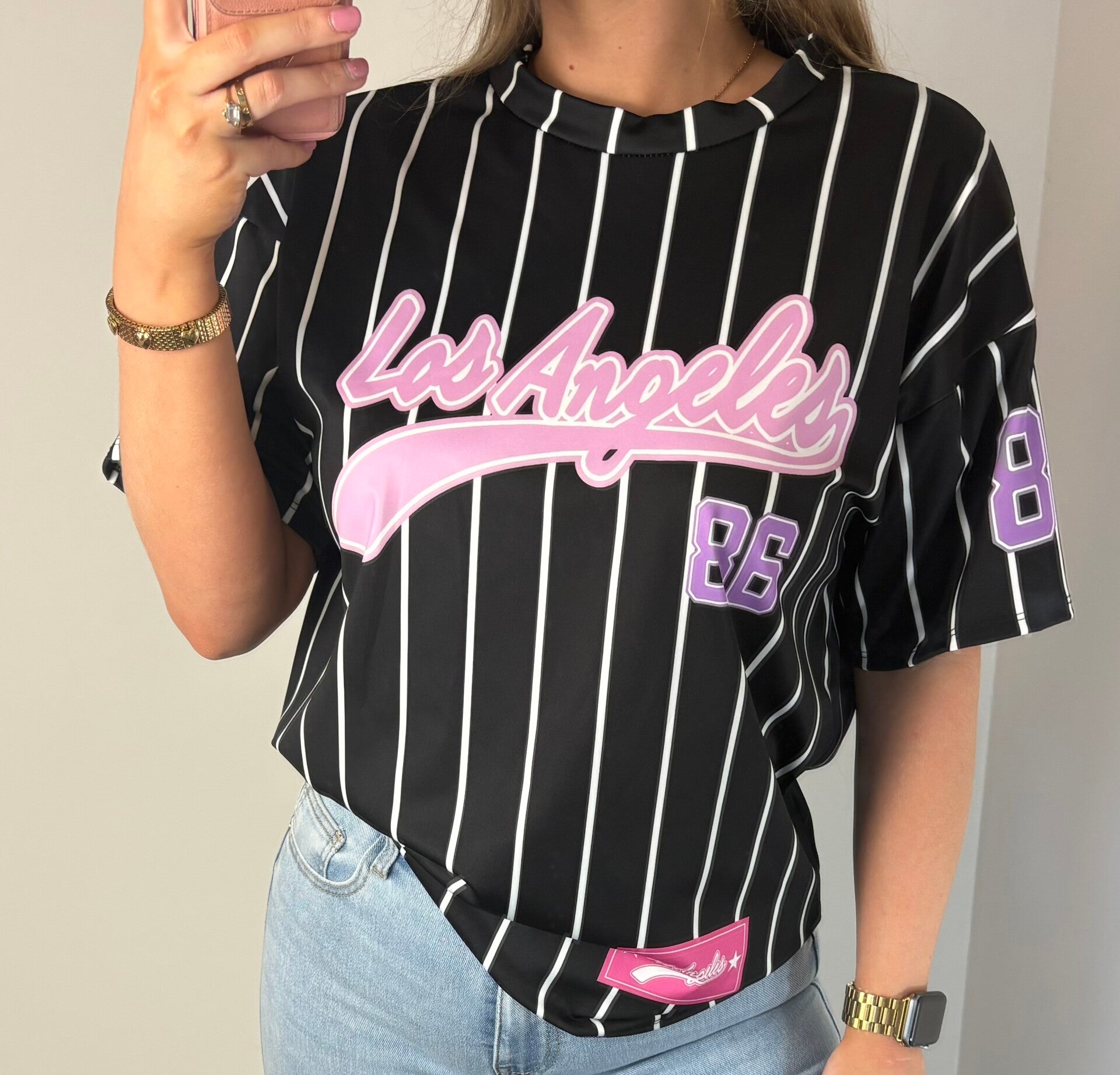 Jersey t-shirt zwart