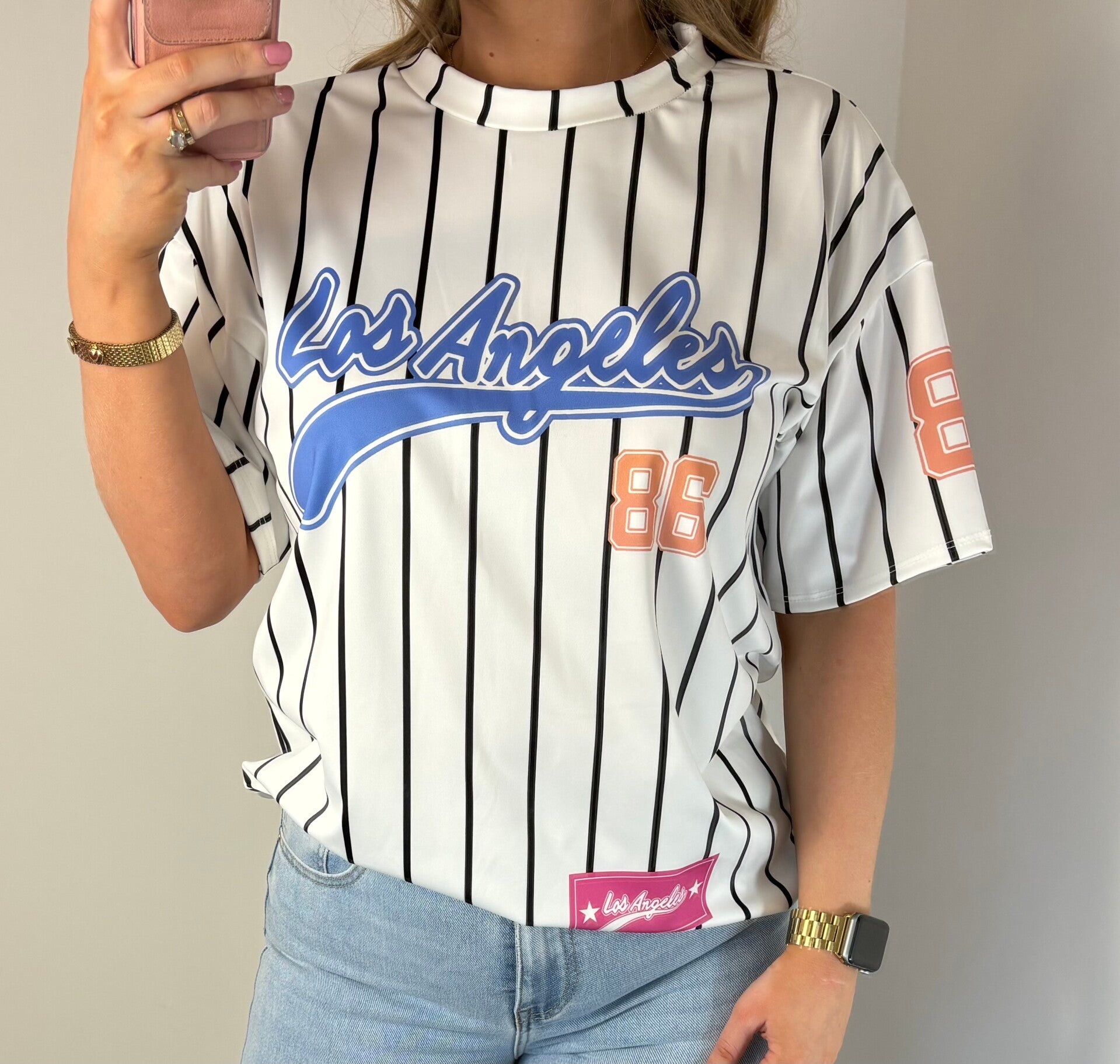 Jersey t-shirt wit