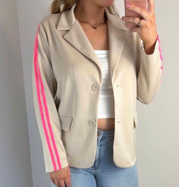 Blazer beige strepen