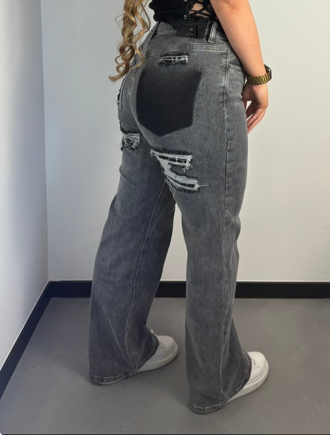 Jeans grijze kontzak