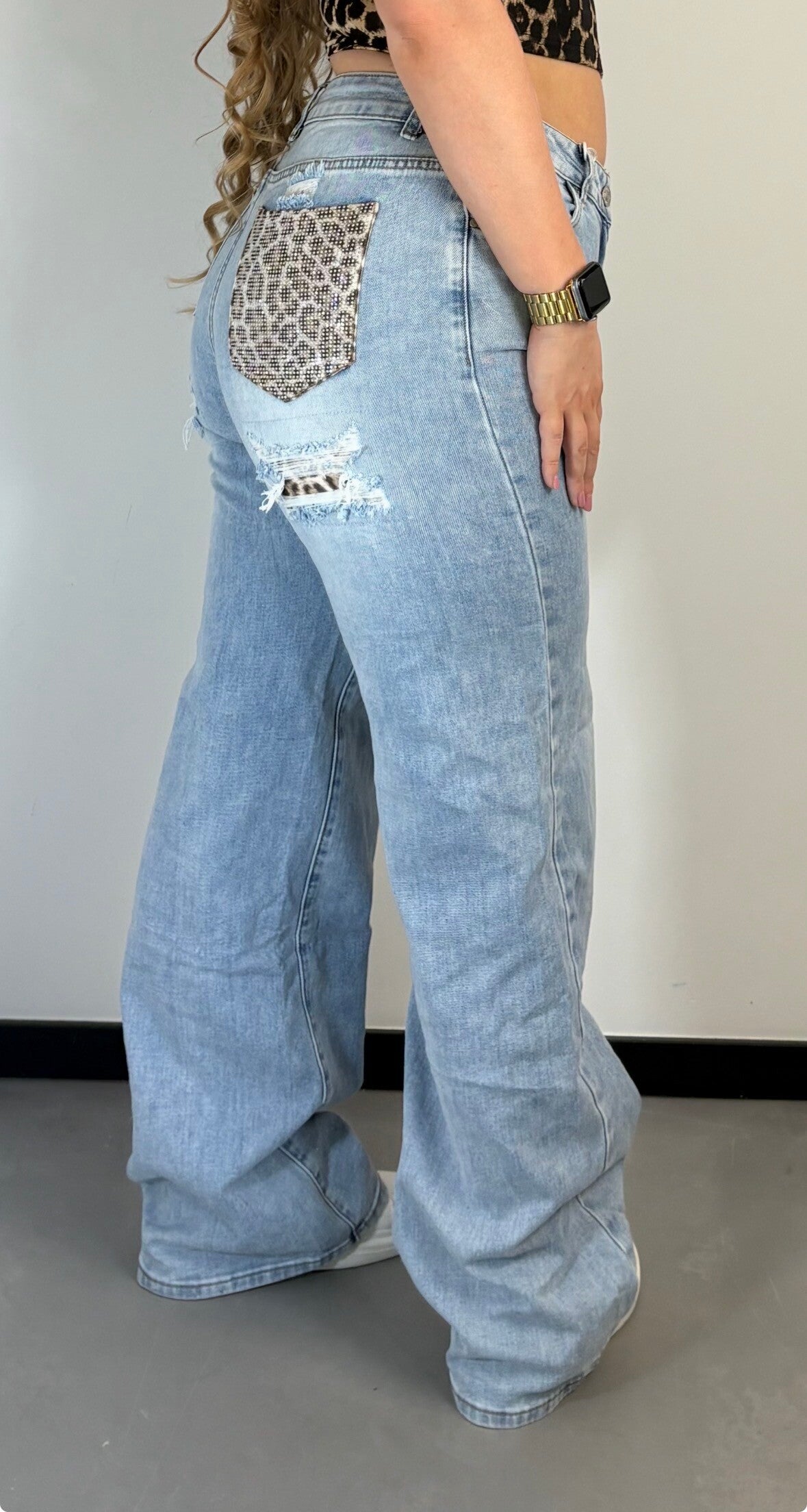 Jeans panterprint kontzak
