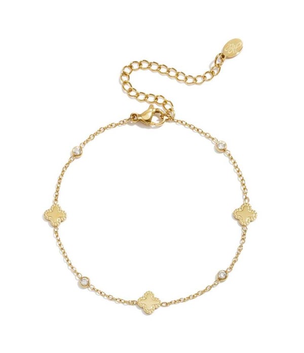 Armband klavertjes goud