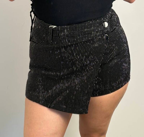 Skort zwart diamandjes