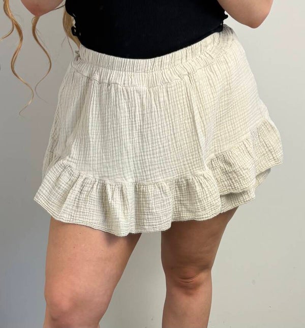 Skort beige katoen