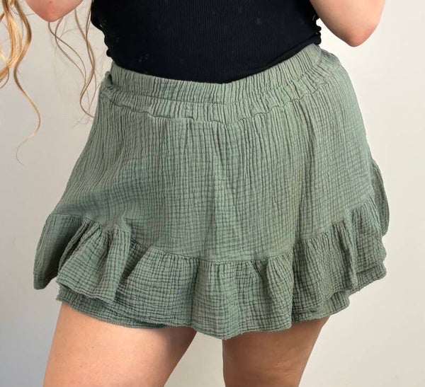 Skort katoen khaki