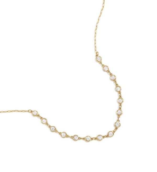 Ketting zirkonia steentjes goud