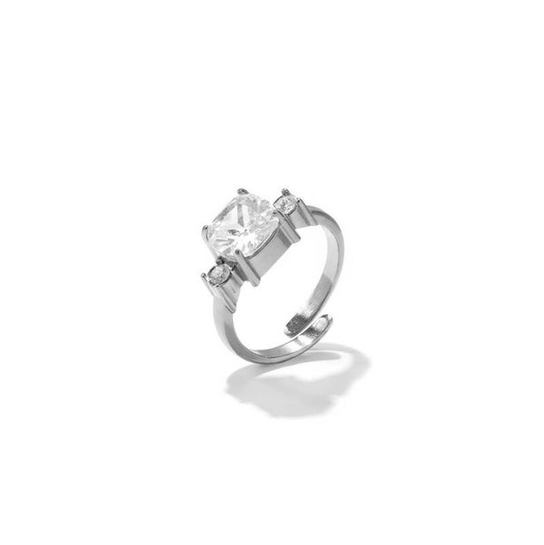 Ring zirkonia steen zilver