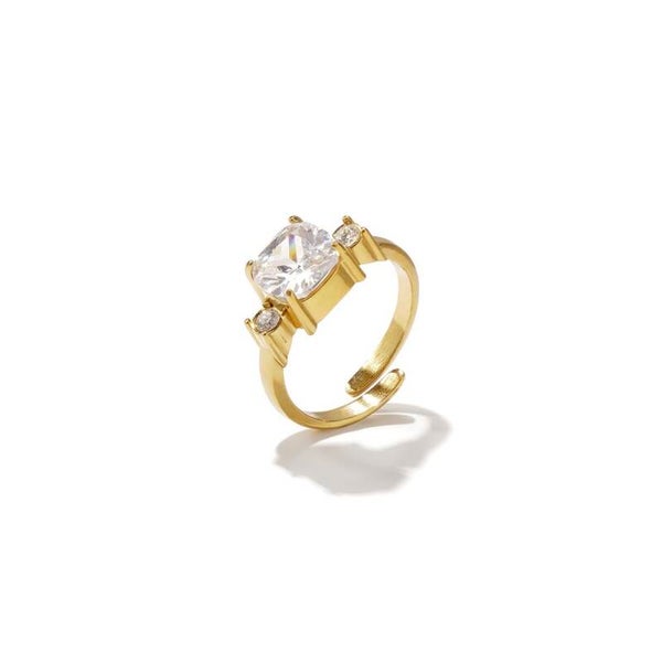Ring zirkonia steen goud