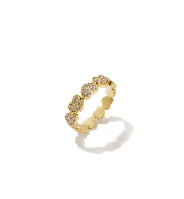 Rijg hartjes met diamandjes goud
