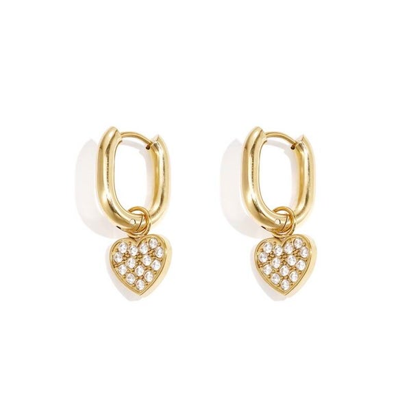 Oorbellen harten charms goud