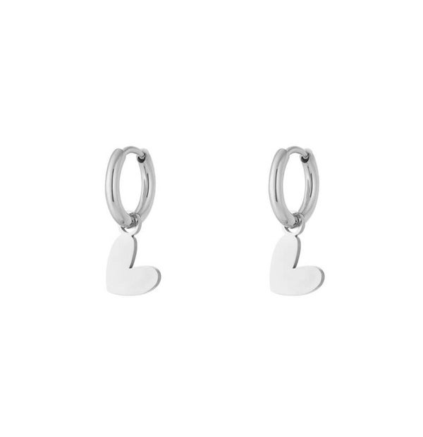 Oorbellen pure hart zilver