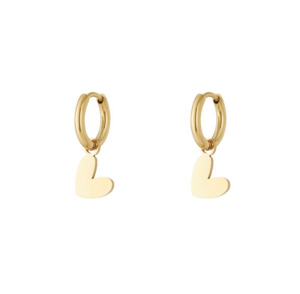 Oorbellen pure hart goud
